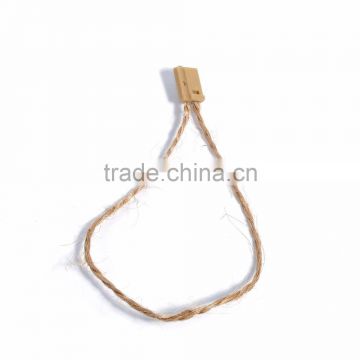 Hemp Hang Tag Snap Lock Pin Brown 18cm(7 1/8") x 0.8cm( 3/8"), 1 Piece