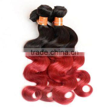 Ombre Hair1b/burgandy Body Wave Brazilian Hair Weaves photo-6