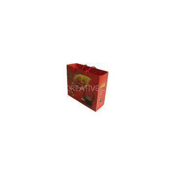Red Kraft Paper Carrier Bags Color Printing Tea for Brand Shops