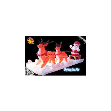 6m Inflatable Santa and Reindeer for Christmas Decoration