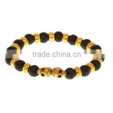 2015 fashion black lava skeleton head Yoga DIY Bracelet