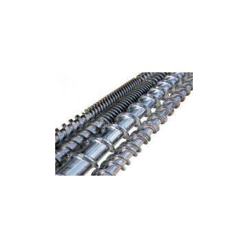 Separation type and gas-exhausting type parallel injection single screw and barrel