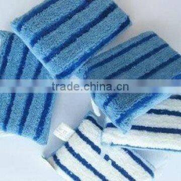 PP stripe microfiber sponge scourer scrubbing sponge wholesale sponges for kitchen bacteria
