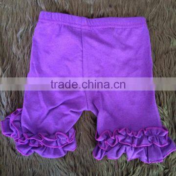 2015 popular purple solid color children breathable knitted cotton ruffle shorties MH5051313