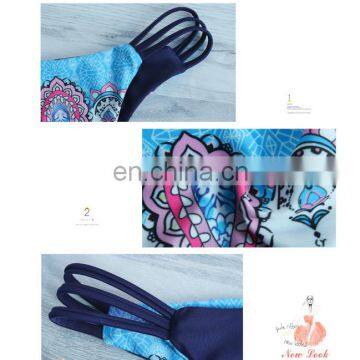 Women's Beach Strappy Reversible Bottom Bikini Set