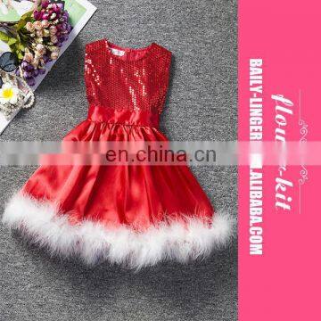 Girl Sequin Christmas Dress Hot Popular Kids Red Christmas Party Dress