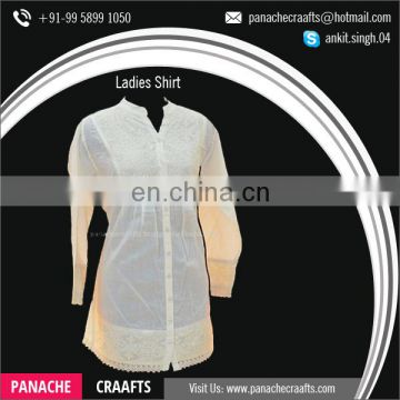 Wholesale Casual Shirt, Ladies Office Shirt, White Ladies Long Shirts for Sale