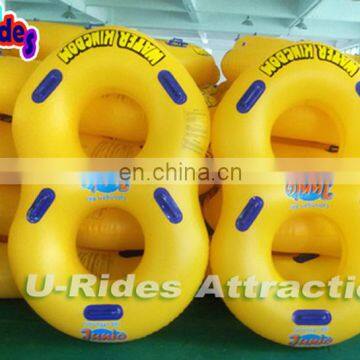 Yellow Color PVC Inflatable Swimming Ring With Small Logo