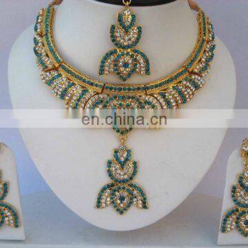 INDIAN DESIGNER ARTIFICIAL KUNDAN JEWELRY NECKLACE SET