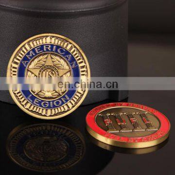 US logo stamping antique gold plated metal coin