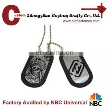 Cheap military dog tag with rubber