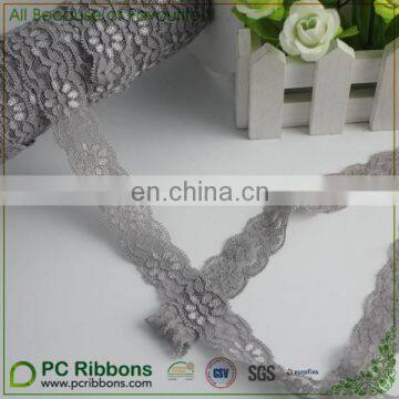 Stock 1" Grey Elastic Lace Trimming,lace Ribbon,embroidery Lace