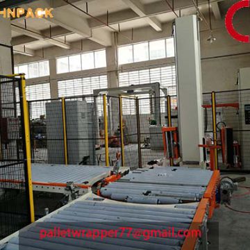 Hennopack factory sales Chocolate Candy Soup in line Turntable pallet stretch wrapping machine