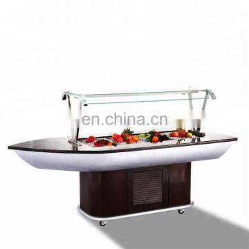 Good Finishing Stainless Steel Fan Cooling System Big Capacity GN Pan Counter Top Salad Bar