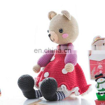 Yarncrafts Fancy Handmade Crocheted Custom Stuffed Plush Bear Toy For Kids