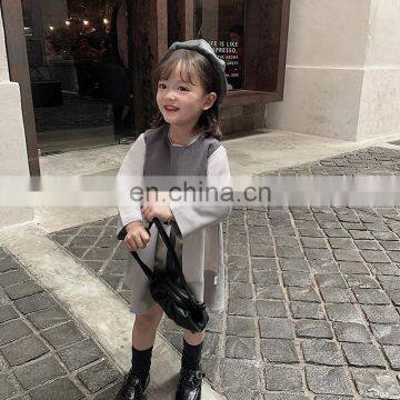 6537/England Style Fashion Kids Clothing Baby Girls' Casual Dresses Color Blocking Baby-doll Dress