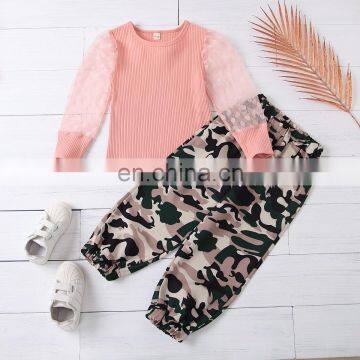 Newborn Baby Girl Clothes Set Long Sleeve Tops+ Camouflage Pants Toddler Girls Outfit Clothing