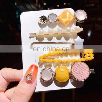 Korean Version of Pearl Hairpin Set Red Side Word Clip Hair Accessories Girl Hairpin Simple photo-6