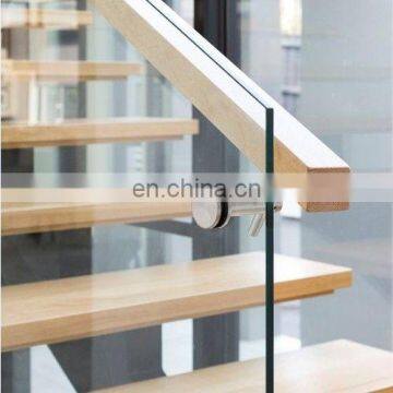 Clear Tempered Glass Stair Fence with Polished Edge