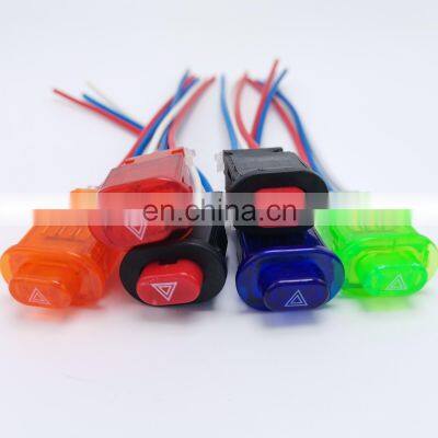 Universal 3 wiring 12v 5A rear brake kill switch double flash light emergency warning stop hazard switch motorcycle