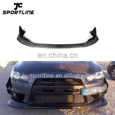 08-15 Carbon Fiber EVO X Front Bumper Lip For Mitsubishi Lancer EVO X 10th