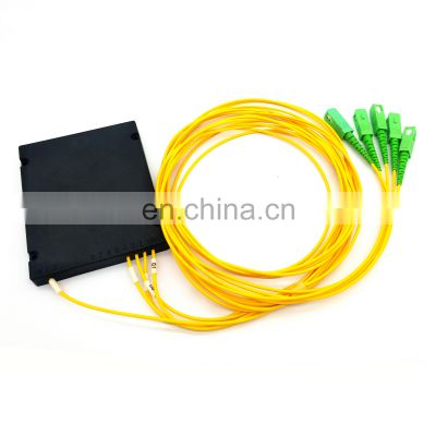 1x4 SC APC ABS Box Single Mode Fiber Optic PLC Splitter Pemisah Serat ABS Box Module 1x4 abs plc splitter