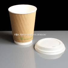 Eco cups with PLA lids biodegradable coffee cups PLA lids eco friendly drinkware