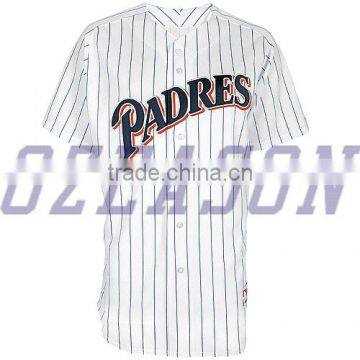 Cool Design Cheap Sublimation Full Button Striped Baseball Jersey Custom Made photo-2