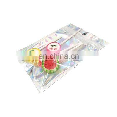 High Quality Zipper Food Grade Packaging Resealable Printed Reusable Storage Holographic Zip Bags