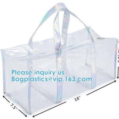 PVC Travel Makeup Toiletry Storage Bag, Large Capacity Tote Bag, Cosmetic Clothes Organizer Bag photo-5