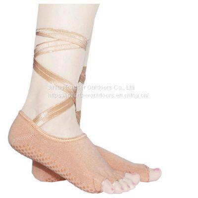 New Cotton Yoga Socks Five-finger Open Toe Backless Dance Socks