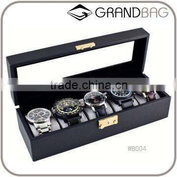 Classic Black Leather Watch Display Case Watch Box Watch Storage Case for Travel