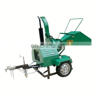 garden machine mulching mobile wood shredder chips making diesel electric forestry wood working chipper