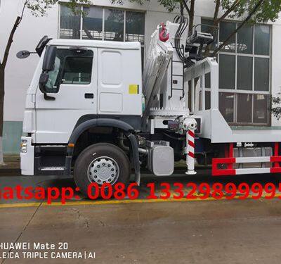 HOT SALE! Cheapest Price SINO TRUK HOWO 6*4 RHD 14tons Flatbed Truck With Knuckle Crane Boom for Sale photo-5