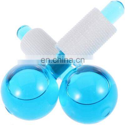 Hot selling Private Label Wholesale Factory Wave Massage Ball Beauty Magic Glitter Summer Cooling Blue Pink Ice Globes For Face