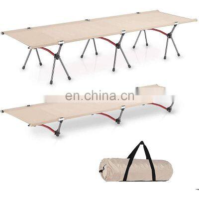 Outdoor Metal Aluminum Alloy Ultralight Off Ground Camping Foldable Bed Lightweight Folding Military Army Cot Camp Bed