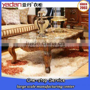 european style coffee table,marble and granite top coffee table bend short leg