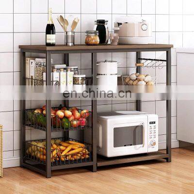 New Kitchen Organizer Cabinet Shelf Rack Microwave Oven Stand Wooden Kitchenware Storage photo-2
