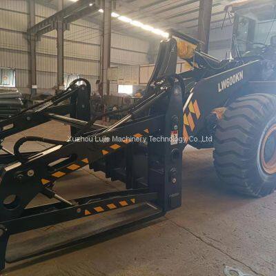 China Wheel Loader Pipe Pole Grapples 6ton Loader Pipe Grapple Oilfield Pipe Clamping Machine photo-3