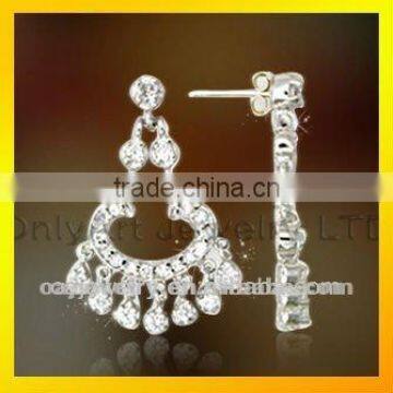 luxury stone 925 sterling silver chandelier earring jewelry with paypal acceptable