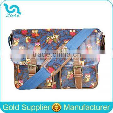 Wholesale Owl Pattern Oilcloth Bags Waterproof Shoulder Bag For Student