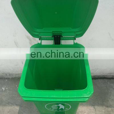 Plastic Trash Can Recycling Outdoor Green Public 80L Garbage Bin photo-5