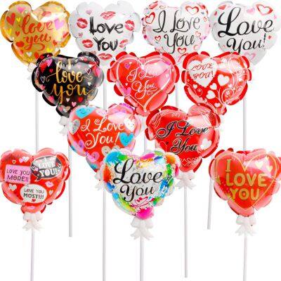 New Love Self Exploding Aluminum Film Balloon Self Inflating With Bow Tie Bracket Single Party Children's Toy Balloon