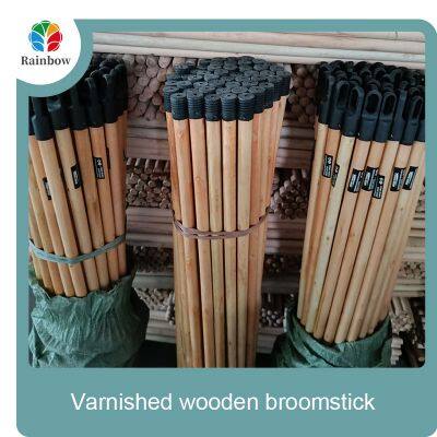 Varnished Eucalyptus Wood Broomstick With Dustpan and Brush Set for Household Cleaning