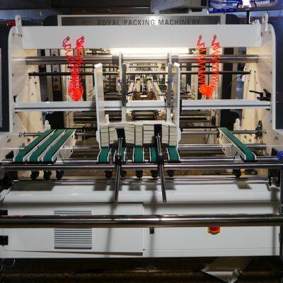 Automatic Four Six Corner Glue Points Pasting Board Cake Pizza Box Gluing Folding Machine photo-5