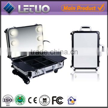 Hollywood Makeup Artist Station Train Case with lights