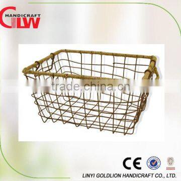 Rectangular iron wire basket for sundries use,metal storage basket