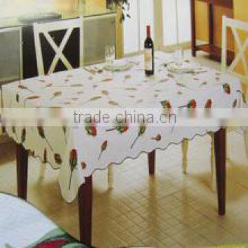 Rose pattern pvc table cloth