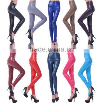 High Waisted Women's Faux Leather Stretch Leggings Skinny Pants