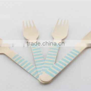 coloful Wood fork/dessert cake wooden fork/Brich wooden fork with the FDA certification